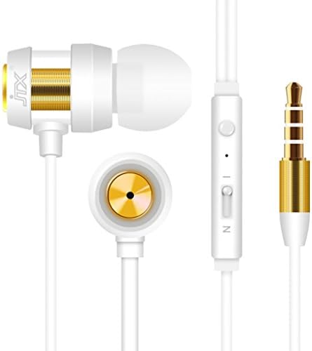 Earbuds with Microphone in Ear Headphones Noise Isolating Stereo Sound Super Bass for iPhone, iPad,Android Smartphones (WHITE)