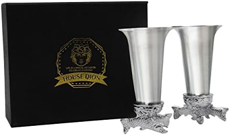 House Dion Shot Glasses 2 Set Fish Lovers  Edition| Shatterproof  Aluminium Shooters Ergonomic Grip  &amp; Sturdy Base|  For Whiskey, Tequila, Liquor, Espresso, Rum, Gifts, Souvenirs, Parties &amp; More