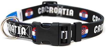 PatriaPet Dog Collar with Croatia Soccer Design | Great for National Holidays, Special Events, Festivals, Independence Days and Every Day Strong Safe USA Made | XSmall Small Medium Large
