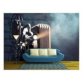 Photo of an Old Movie Projector - Removable Wall Mural | Self-Adhesive Large Wallpaper - 66x96 inches