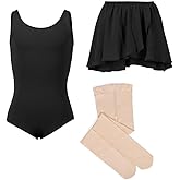 Dancecore Tank Leotard Outfit with Leotard, Skirt, Tights for Toddlers/Little Girls/Young Girls