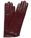 Fratelli Orsini Women's Cashmere Lined Leather Gloves With Side Stitching Size 8 Color Oxblood