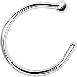 Solid 18k White Gold Nose Hoop 20 Gauge 5/16