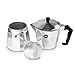 Stovetop Espresso Maker by COFFEEDDICTED | Italian Coffee Mocha Maker (6 Cup, Silver)