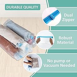 16 Travel Compression Bags Vacuum Packing, Roll Up