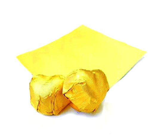 4 Inch Home-made Chocolate Candy Foil Wrappers Gold Aluminium Foil Mylar Wrapping Papers Sheets Wedding Thank You Treat Candy Packaging Gift Decoration, 400 PC - Thumbnail 3