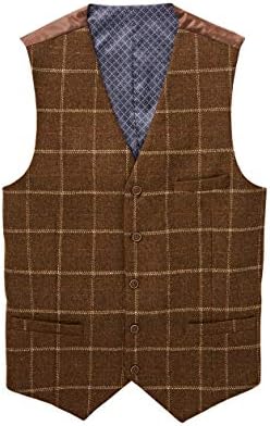 Jacamo Mens Black Label Wool Checked Waistcoat