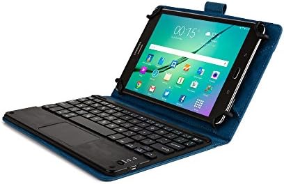 Tesco Hudl 2 keyboard case, COOPER TOUCHPAD EXECUTIVE 2-in-1 Wireless Bluetooth Keyboard Mouse Leather Travel Cases Cover Holder Folio Portfolio + Stand hudl2 (Blue)