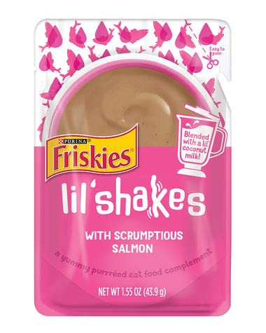 FRISKIES LIL’ SHAKES WITH SCRUMPTIOUS SALMON CAT FOOD...