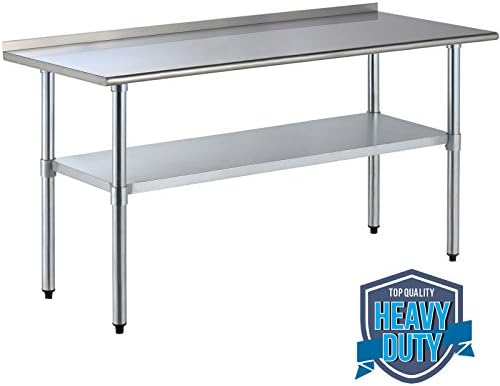 Hansentus Kitchen Restaurant Work Prep Table Stainless Steel 30" x 72" with Backsplash