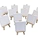 AUREUO Mini Canvas and Easel Set - 4x4 Inch/ 12 Pack - 2/5 Inch Profile Small Square Canvas with Display Stand - Art Gift Set Bulk Pack Canvases for Acrylic Painting & Craft