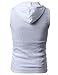 H2H Mens Hooded Sleeveless T-shirts WHITE US L/Asia XXL (JPSK05)