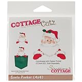CottageCutz Die Cuts with Foam, 4 by 4-Inch, Santa Peeker