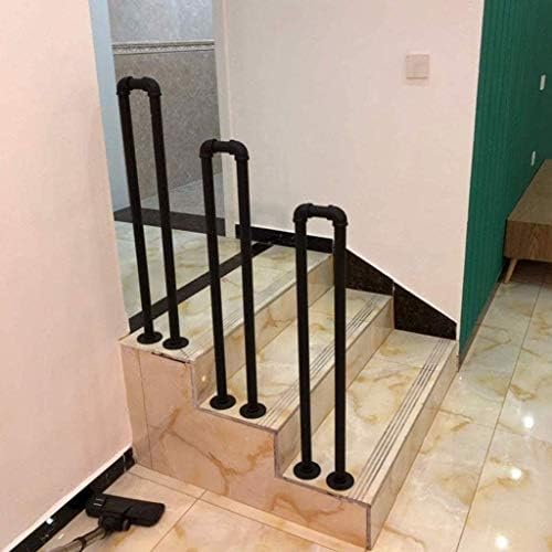 Amazon Co Jp 産業用屋外ステップ手すり 完全なキット サテンブラックアイアンパイプ階段手すり滑り止めサポートバー ツール ホームセンター Diy 工具 ガーデン