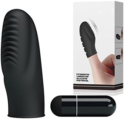 Black Silicone Wonderful Finger Massager Stimulation Vibrating Waterproof Body Massager Toy