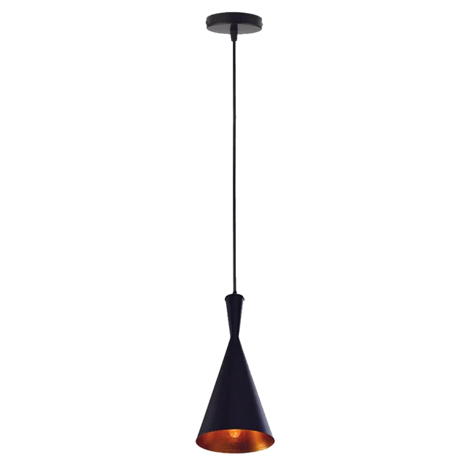 LEDSone Modern Pendant Light Black Inner Gold Hanging Ceiling Light with 95 cm Adjustable Cable E27 Lamp Fixture Farmhouse Décor Dining Room Hallway Kitchen Bar Restaurant