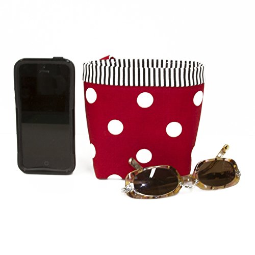 Car Cellphone Caddy, Red Polka Dots, Customizable, Sunglasses Car Holder, Mobile Accessory, Cellphone Holder, Golf Cart Holder, Beach Chair Bag, Pool Chair Bag