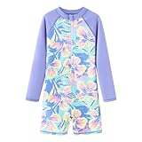 Girls Rash Guard Long Sleeve One Piece Swimsuits