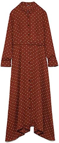 Amazon ミラオーウェン ワンピース ドットシャツランダムヘムワンピース レディース 09wfo Brw 日本 0 日本サイズ7 号相当 ワンピース チュニック 通販