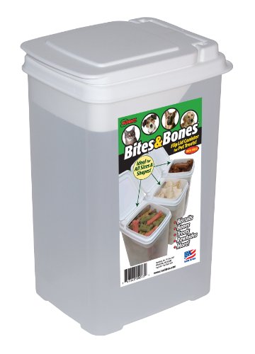 Buddeez Bites and Bones 3-1/2-Quart Flip Lid Canister for Treats and Chews