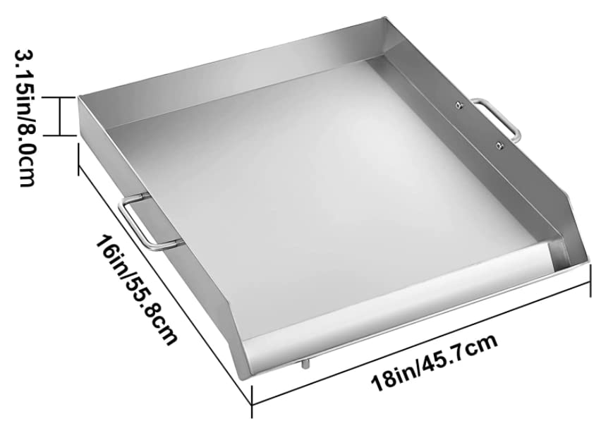 VEVOR Stainless Steel Griddle,18" X 16" Universal Flat Top Rectangular