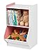 IRIS 2-Tier Storage Organizer Shelf with Footboard, White and Pink