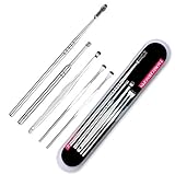 5 Pcs Ear Pick Earwax Removal Kit, Xixou Ear Cleansing Tool Set, Ear Curette Ear Wax Remover Tool with Storage Box