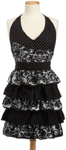 DII Silver Acanthus Ruffles Vintage Apron 30-Inch hem by 35-inch length
Multi