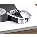 bayite Leather Bands Compatible with Fitbit Alta and Alta HR, Metal Clasp Leather Cord Wristband with Rhinestone Bling, (Silver with Rhinestone, 5.5