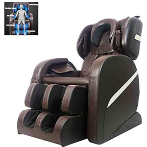 CSPFAIZA Multifunction Massage Chair with Heating, Intelligent Recliner, Low Noise, Zero Gravity, Whole Body Kneading – Brown – 7 Massage Area