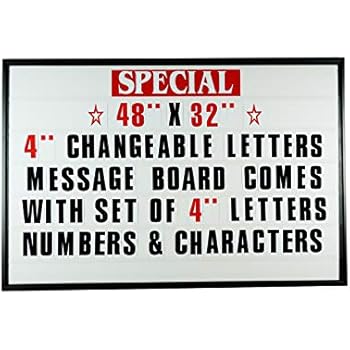 Download Amazon.com : 48"x32" Outdoor Changeable Letter Message Board Marquee Sign with Metal Frame ...