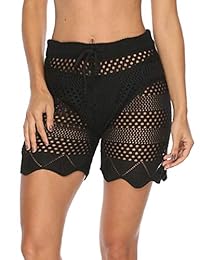 Trajes de baño de malla de cintura alta para mujer, sexy, hueco, de ganchillo