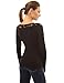 PattyBoutik Women Boat Neck Lace Inset Long Sleeve Blouse (Black Small)