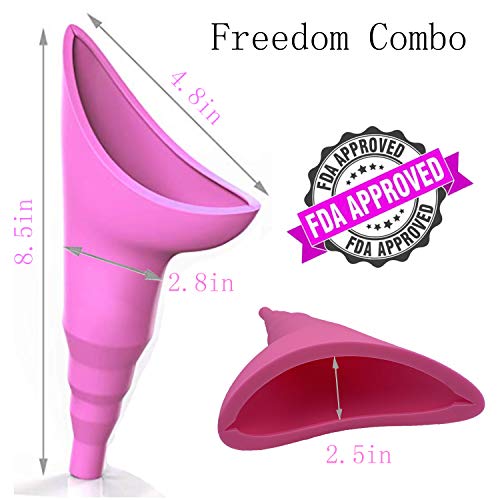 Female Urination Device - Portable Foolproof Urinal Allows Women to Pee Standing Up, No Mess, No Stress, Reusable, Compact, Lightweight Womens Pee Funnel for Outdoor Activities -with Drawstring Bag