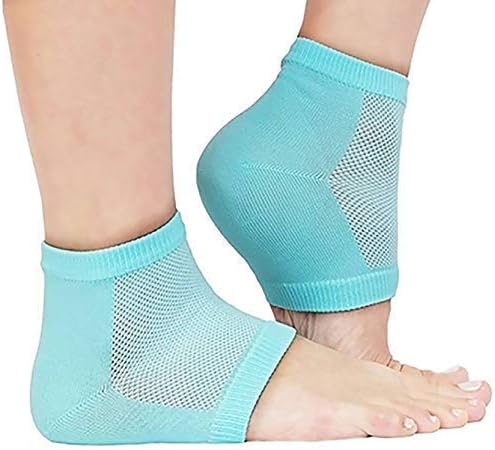HoneyDell Heel Pain Relief Silicone Gel Heel Socks | Heel Protector Socks For Men And Women (Multi Color - As per Availability)