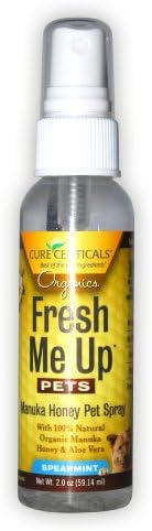 Cureceuticals Fresh Me Up Manuka Honey and Aloe Vera Pet Spray, Spearmint, 2 Ounce