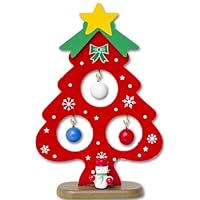 Victory64 Mini Painted Christmas Tree Decorations Small Ornament Christmas Wooden Card New Year