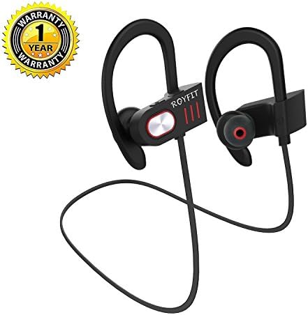 ROYFIT Bluetooth Sports Headphones, Wireless Car Speaker Phones - With Microphone, 6-Hour Playtime, Security Fit, HD Sound, Noise Cancelling, Designed for Driving, Biking, Running, Workout, Gym