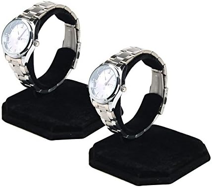 Right Options Velvet Watch Display Stands,Jewelry Bracelet Display Holder 2 Pack(Black)