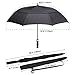 TheFitLife Black Golf Umbrella 62-inch Large Windproof Auto Open Durable and Strong Enough for the Fierce Wind and Heavy Rain Double Canopy 8 Ribs Sturdy Portable
