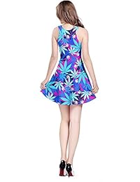 CowCow - Vestido sin mangas para mujer, marihuana, planta de cannabis, hojas de marihuana, XS-5XL