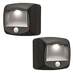Mr. Beams MB522 Wireless Battery-Operated Indoor/Outdoor Motion-Sensing LED Step/Stair Light, 2-Pack, Brown