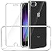 ivencase iPhone 8 Case Cover + [2 Pack] 9H Hardness HD Tempered Glass Screen Protector for iPhone 7 Case Cover, Bumper Soft Crystal Clear Silicone Shockproof TPU Cover Case iPhone 8-4.7 inch