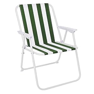 Mojawo campingstoel vouwstoel groen/wit gestreept klapstoel visstoel