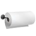 mDesign Metal Wall Mount Paper Towel Holder & Dispenser, Mounts to Walls or Under Cabinets - for Kitchen, Pantry, Utility Room, Laundry and Garage Storage - Holds Jumbo Rolls - Matte Black