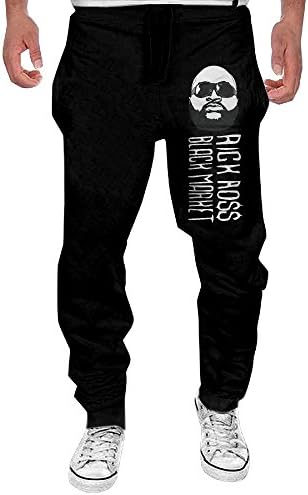 Casual Men Rick Ross Black Market Album Open-bottom Sweatpants XXL