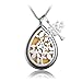 Teardrop Aromatherapy Essential Oil Diffuser Necklace Locket Pendant Hypo-Allergenic 316L Surgical Grade Stainless Steel with 23.6