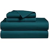 Minor Monkey 100% Egyptian Cotton Queen Size Sheets - 1000 Thread Count 4 Piece Bedsheet Set Soft Breathable & Cooling Sheets for Queen Size Bed - Elasticized 16" Deep Pocket Sheet Set (Cyan)