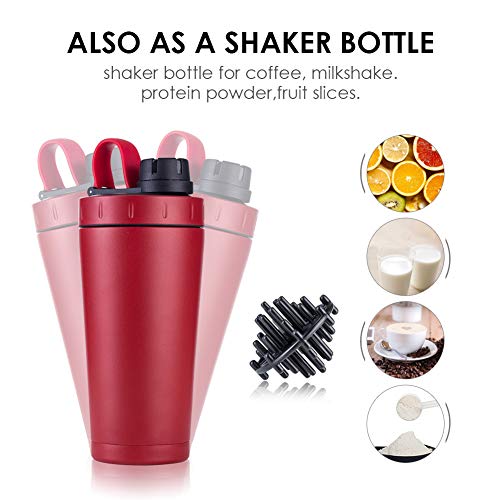TOOFEEL Double Wall Vacuum Insulated Stainless Steel Shaker Bottle BPA Free Jug Leak and Spill Proof Protein Mixing Cup for Indoor/Outdoor Workouts