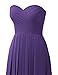 Remedios A-Line Chiffon Bridesmaid Dress Strapless Long Prom Evening Gown, #111 Purple,US8
